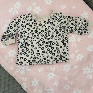 H&M Cream and Black Leopard Print Kids Sweatshirt